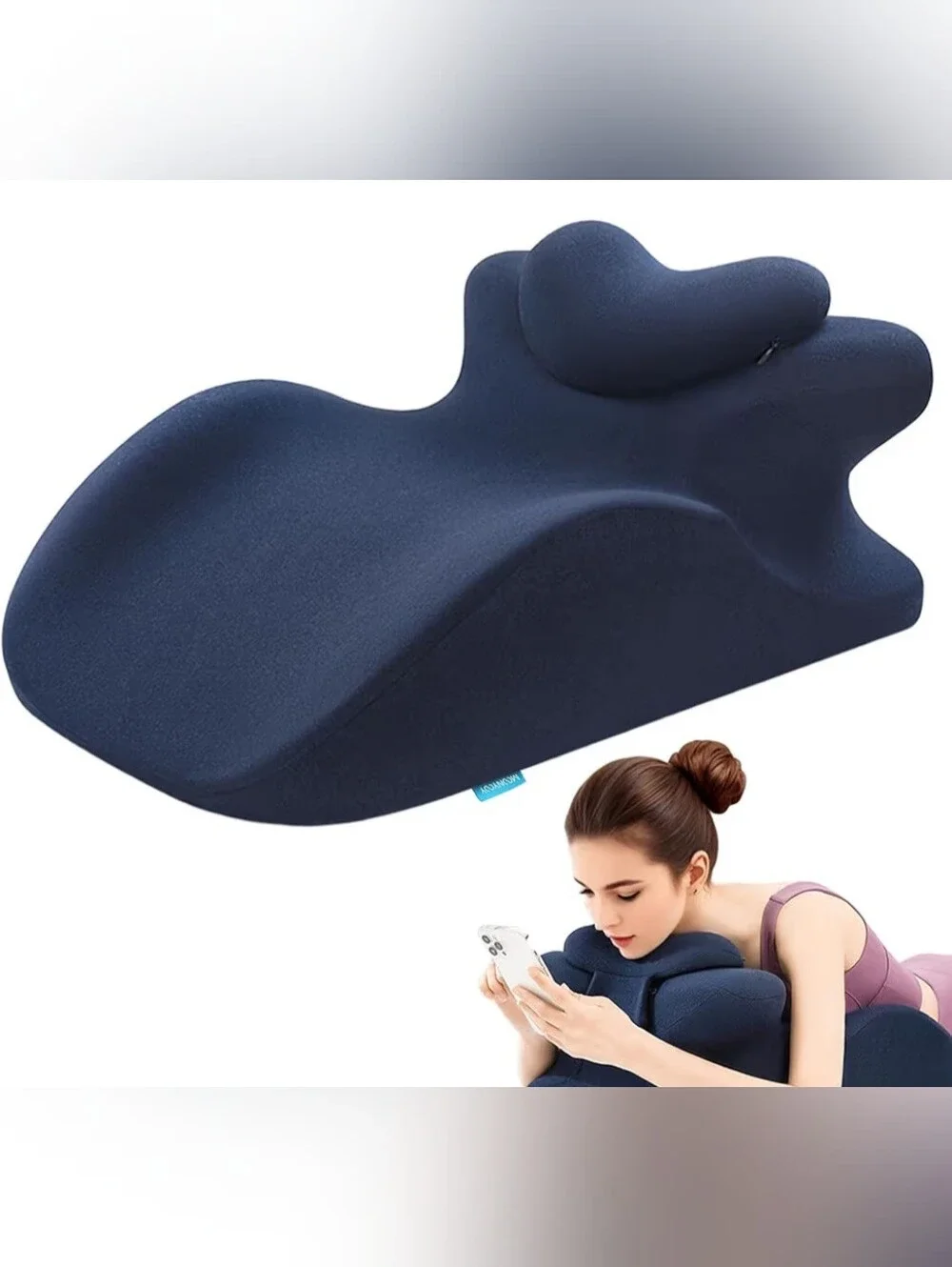 🌟 Memory Foam Ergonomic Bed Wedge Pillow For Back Pain - Blue